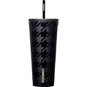 Corkcicle Cold Cup 700ml-Onyx Houndstooth-Thermosfles-Drinkbeker-met rietje-Go to drinkbeker-30oz- Spill proof