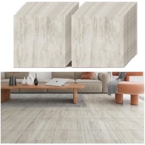 Zelfklevende Vloertegels - Marmerlook Blauwgrijs - Set van 24 - Hoogwaardige PVC