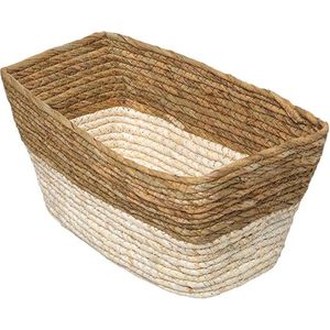 Five® Tweekleurige rieten mand 15x31x15 cm - 181241 - Decoratief