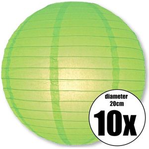 10 groene lampionnen met een diameter van 20cm