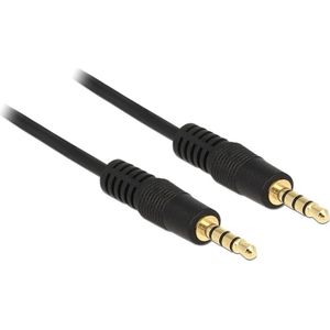 3,5mm Jack 4-polig audio/video kabel AWG24 / zwart - 0,50 meter