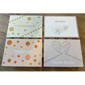 Wenskaarten set met 12 kaarten - Unieke wenskaarten in A6 formaat - Zomaar - Bedankt - Speciaal - Zomer - Kaartje versturen - Geslaagd - Verjaardag - Dankjewel - Cadeaukaartje - Kado kaartjes set - 12 stuks