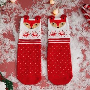 Kerst sokken 'Vos met Rendieren' Rood (91210)