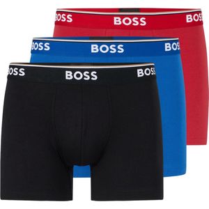 HUGO BOSS Power boxer briefs (3-pack) - heren boxers normale lengte - rood - blauw - zwart - Maat: L