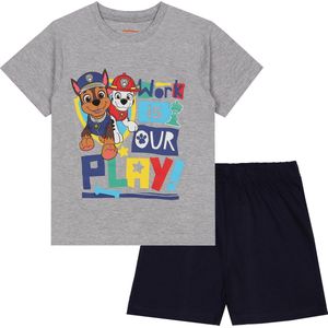 Paw Patrol Jongens, grijs-marineblauwe pyjama met korte broek