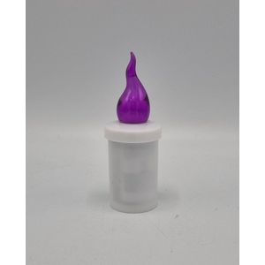 Led kaars - S5 - Paars - 1440 branduren - Inclusief batterijen - Flikkerend vlam - Grafkaars - Graflichtje - Herdenkingslicht