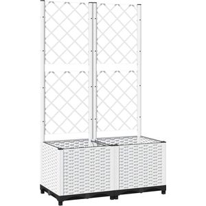 vidaXL-Plantenbak-met-latwerk-80x40x136-cm-polypropeen-wit