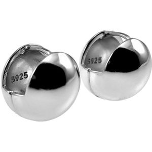 ∅13mm Oorbellen Dames - Gepolijst S925 Sterling Zilver - Bol Oorringen - Ronde Oorbellen