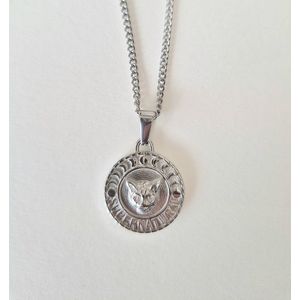 Ketting Strenght - NotsoSupermom - 60 cm - Zilver - Leeuw - Herenketting - Cadeautje voor hem -