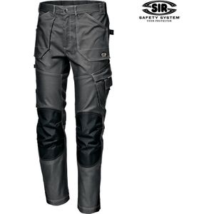 SIR SAFETY GEMINI Stretch Werkbroek HEREN Veiligheidsbroek Grijs - Pennenzak, Mobiele Telefoonzak en Multifunctionele Zak - Kniebeschermerzak, Ultra Flexibel en Cordura Versterkt Materiaal
