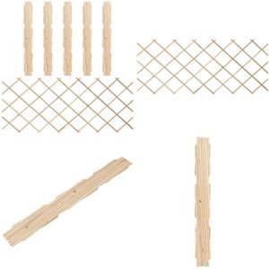 vidaXL Tuinlatwerken 5 st 180x80 cm massief vurenhout - Latwerk Omheining - Latwerk Omheiningen - Houten Latwerk Hek - Houten Latwerk Hekken