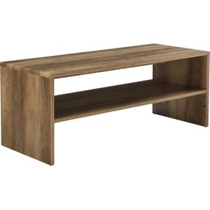 In And OutdoorMatch Salontafel Darian - Met Plank - 100x40x40 cm - Houtlook - Spaanplaat - Modern Design