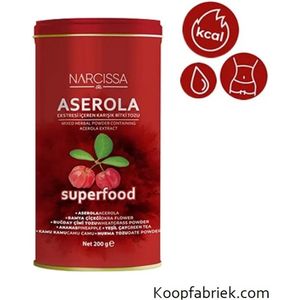 NARCISSA Aserola - Afslank Thee - Zayiflama Çayi | Zeer Bekende Afslank & Huidverstrakkings Thee | Rijk Aan Antioxidanten | Ook geschikt als Detox | ZEER GEWILD! | Bekend Van TIKTOK | Twee Weken Kuur | 200g | 100%Natuurlijke Ingrediënten | Superfood