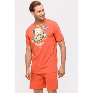 Pyjama Heren Woody Short Koala Surf - Baksteenrood