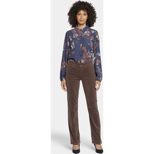 NYDJ Marilyn Straight Jeans Donkerbruin Corduroy | Mink