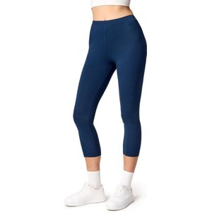 Ladeheid LA-LA40-132-LE Dames Capri Leggings - Sport - Vrijetijdsbroek - 3/4 Lengte - Katoen - Sporbroek - Yogabroek - Marineblauw - S