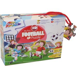 3D puzzels - Kinderen - Thema Voetbal - 45 puzzelstukjes - Afmeting: 29 X 39 CM