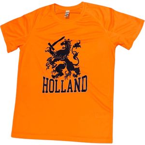 T-shirt Holland Leeuw Sportshirt Volwassenen - Maat S - Koningsdag Shirt - Shirt WK/EK - Voetbal Shirt Oranje
