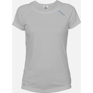 SKINSHIELD - UV Shirt met korte mouwen voor dames - FACTOR50+ Zonbescherming - UV werend - Lichtgrijs