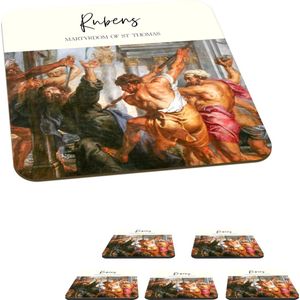 Onderzetters voor glazen - Schilderij - Rubens - Barok - 10x10 cm - Glasonderzetters - 6 stuks