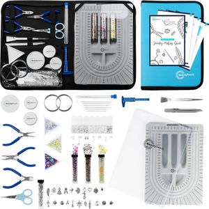 Uitgebreide Sieradenkit voor Volwassenen met Gereedschap, Kralen en Bedels – Voor het Sieraden Maken en Herstellen van Juwelen/Armbanden/Kettingen/Oorbellen – Inclusief Opbergbuidel en Uitgebreid eBook - BB001