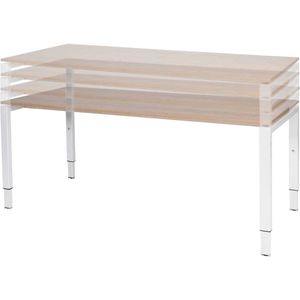 Verstelbaar Bureau - Domino 120x80 Havana Kersen - zwart frame