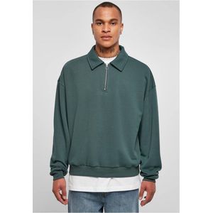 Urban Classics - Shirt Collar Crewneck sweater/trui - S - Groen