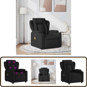 vidaXL Massagestoel - Verstelbaar - Zwart - Stof Massagestoel - Lounge Stoel - Relaxstoel - Elektrische Massage - Ergonomische Stoel