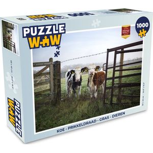 Puzzel Koe - Prikkeldraad - Gras - Dieren - Legpuzzel - Puzzel 1000 stukjes volwassenen