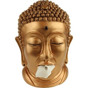 Rotary Hero® Boeddha - Tissue box Houder voor zakdoeken Tissue dispenser Cosmeticadoekjesbox - Voor keuken badkamer slaapkamer - Rechthoekig - Brons kleur - 20x19x32 cm