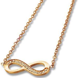 Amanto Ketting Eileen Rosé - 316L Staal PVD - Infinity - 7x20mm - 48cm