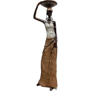 Bali-Dreams Afrikaanse dame met schaal op hoofd 35cm