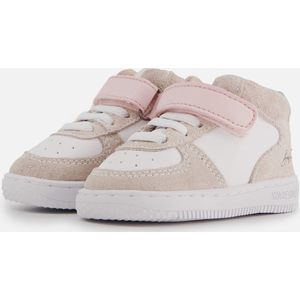 Baby | Babysneakers | Meisjes | Beige White Pink | Leer | Shoesme | Maat 18