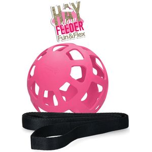 Hay Slowfeeder Fun&Flex – Hooi Slowfeeder voor paarden – Geschikt voor grazende dieren – Tegen stalververling – Bevordert de gezondheid – Tot 1 kg hooi - Ø 22 CM – Roze