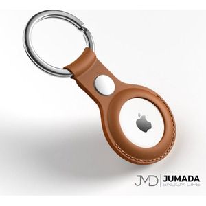 Jumada's Apple Airtag Sleutelhanger - leather look - Beschermhoesje - Siliconen Airtag Hoesje - Bruin