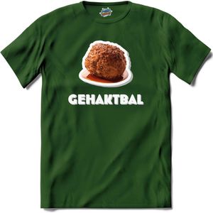 Gehaktbal - grappig verjaardag kleding cadeau - eten teksten - T-Shirt - Dames - Bottle Groen - Maat L