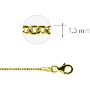 Jewels Inc. - Anker Ketting met Karabijnsluiting - 1.3mm Dik - Lengte 50cm - Ros̩goud Verguld Zilver 925