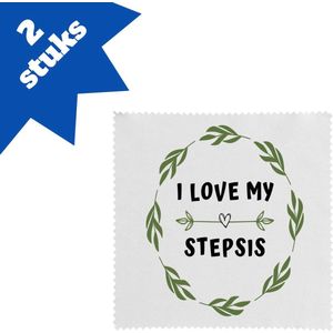 Akyol - i love my stepsis brillendoekjes - Zus - liefste stiefzus - verjaardag - cadeautje voor zus - zus artikelen - kado - geschenk - 17,8 bij 17,8 cm - 2 stuks