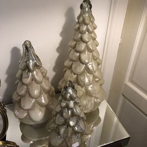 PTMD Quinty L Kerstboom - H38 x Ø21 cm - Glas - creme