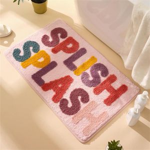 TPR Antislip badmat voor kinderen, zachte pluche microvezel, badkamermat, super absorberend, kort pluche tapijt, splish splash badmat, wasbaar voor keuken deurmat (40 x 60 cm)