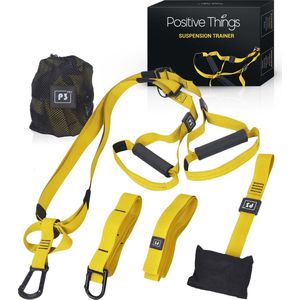 Positive Things TRX Suspension Trainer Pro -  TRX Trainer - Complete TRX Training set - Geel/ Zwart