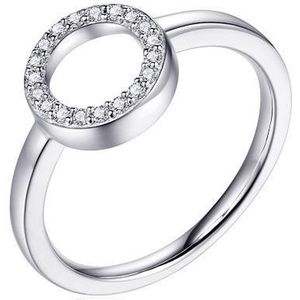 Schitterende Zilveren Ring Rond Design met Swarovski ® Zirkonia's 19.75 mm. (maat 62) model 149
