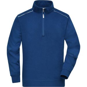 James & Nicholson Solid sweater met rits JN895 - Korenblauw - 5XL