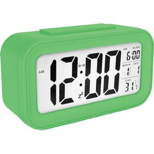Digitale wekker – Alarmklok – Inclusief temperatuurmeter – Met snooze en verlichtingsfunctie – Groen