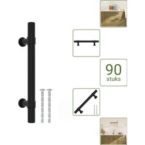 vidaXL Handvatten - 96 mm RVS Zwart - Vintage Meubelgrepen voor Kasten en Lades - Voordeelverpakking - 90 stuks