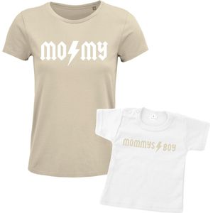 Matching shirt Moeder & Zoon | Mommy Boy | Moederdag cadeau | Dames Maat XXL Zoon Maat 56