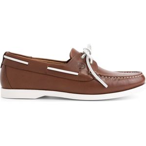 Travelin' Exmouth Heren - Leren Moccasins met veter - Bootschoenen - Instappers - Cognac Bruin Leer - Maat 40