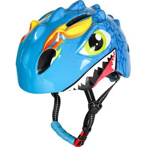 Fietshelm met beschermpads - Skatehelm kind - Fietshelm met dinoprint - Verstelbare helm voor kinderen - Helm met kniebeschermers, polsbeschermers, elleboogbeschermers - 50-54cm - 3 tot 8 jaar