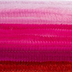 Chenilledraad - 10x - roze tinten - 8 mm x 50 cm - hobby/knutsel materialen