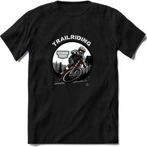 Trailriding T-Shirt | Mountainbike Fiets Kleding | Dames / Heren / Unisex MTB shirt | Grappig Verjaardag Cadeau | Maat L